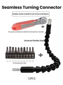 1pc Universal Flexible Drill Extension Shaft, Electric Screwdriver Drill Adapter: 360° Multi-Angle Connection Rod, Suitable For Precise Drilling In Narrow Spaces, Compatible With Any Drill Bit - No External Power Required, Essential Tool For Home Decor And Construction Renovation. (Random Style Shipped)