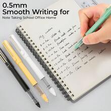 12 Pcs Liquid Ink Pens 0.5mm Black Ink Ultra Fine Point Pen With 4 Colors Pen Holder Quick Drying Liquid Rollerball Pen Smooth Writing For Note Taking Office School Women Men - 黑色 - 查看 4