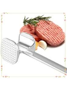 Stainless Steel Meat Tenderizer, Double-Sided Meat Pounder - Meat Mallet For Home Use