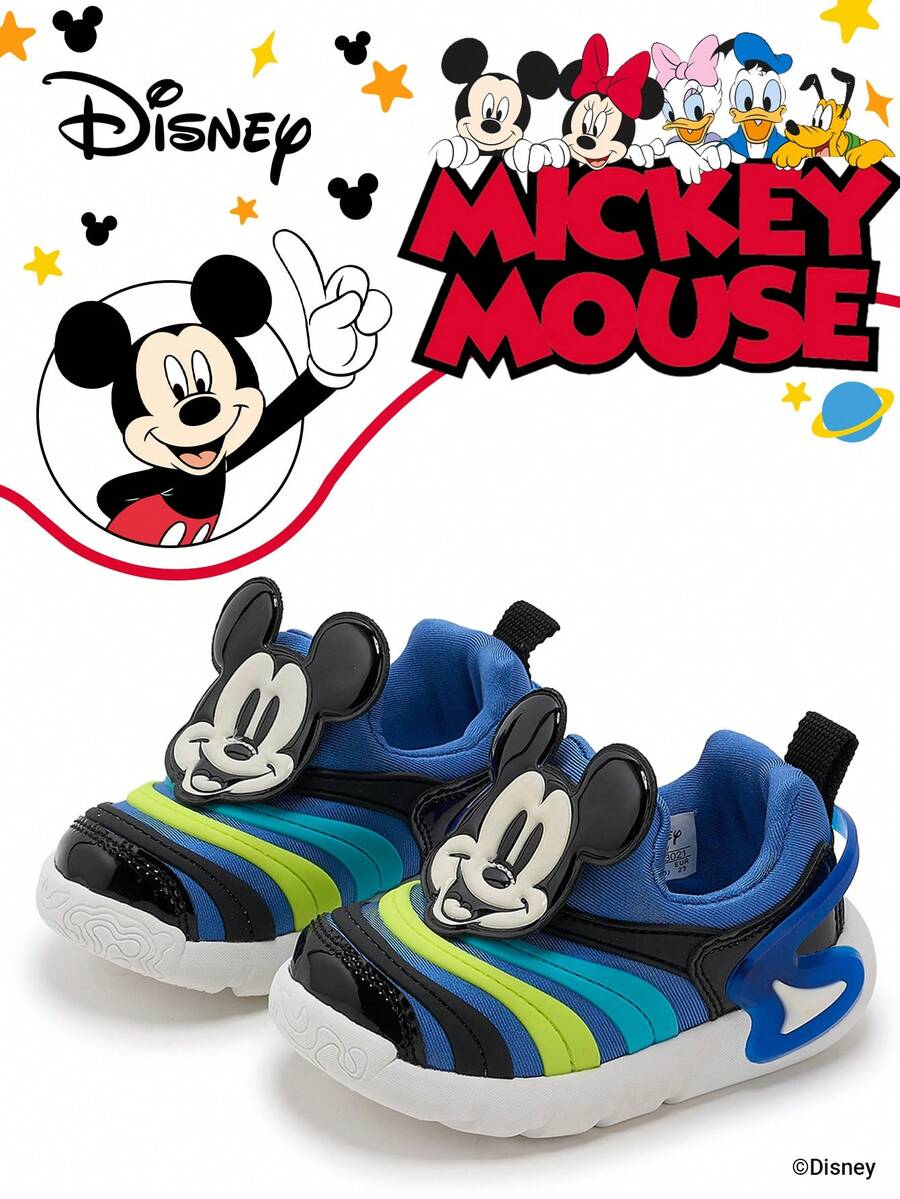 Disney 1 Pair Official Collaboration Children's Sports Shoes, Suitable For Daily, Holiday, Sports And Outdoor Activities. Comfortable, Fit Foot Shape, Non-Slip, Breathable. (Boys' Sports Shoes, Boys' Sneakers, Children's Sports Shoes, Girls' Sports Shoes, Girls' Sneakers) - Blue - View 1