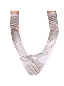 1 Pair Extended Satin Elastic Gloves, Retro Party Women's Fashion Long Gloves, Cosplay Party Wedding Gloves
