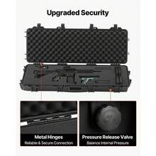 Hard Rifle Case, Lockable Rifle Case With Pre-Cut Foams, 40 In Gun Storage With Wheels, IP67 Waterproof & Dustproof Movable Large Pistol Storage For Rifles, Shotguns, Airsoft Guns, Black - 40*12.7*5.4inch black - 查看 6