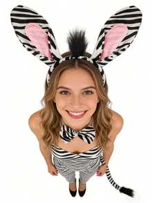 新款时尚个性可爱动物斑马耳朵发箍，嘉年华派对服装头饰，舞台表演化妆配饰