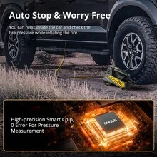 Carsun 150PSI Portable Air Compressor Tire Inflator, 12V-DC Digital Display, Auto Shut Off, ABS Material + Pure Copper Motor, 120W High Power, 3X Faster Inflation, With Air Nozzle & Fuse, Suitable For Car, Motorcycle, Ball, Air Cushion, Auto Parts, - Wired - View 6