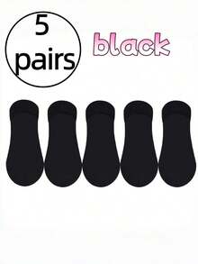 5双装女士低帮隐形袜，无缝设计，硅胶防滑，透气休闲袜，适合日常穿着、休闲、购物、户外约会、散步等场合。 - 彩色 - 查看 12