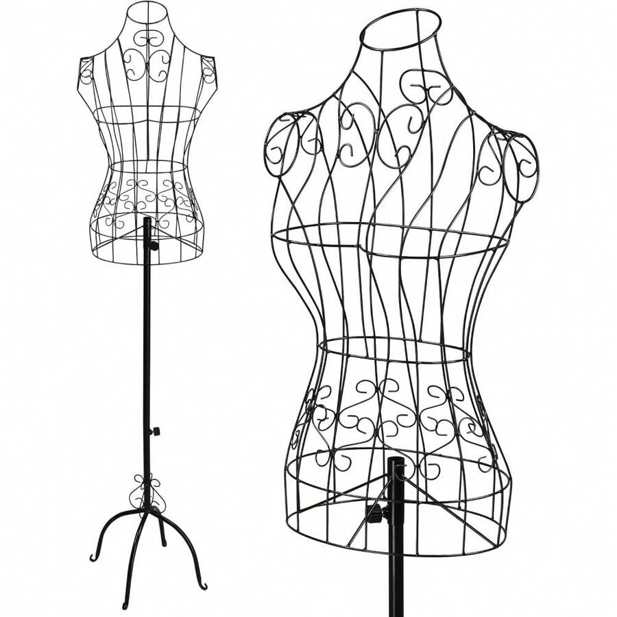Wire Mannequin Stand Vintage Adjustable Height Dress Display Form For Display - Default - View 1