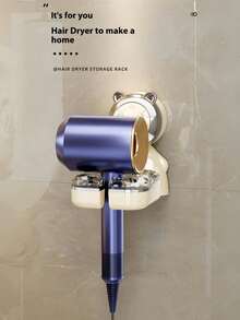 1个吹风机支架，浴室壁挂式收纳架，免钻孔重型吹风机架，浴室配件 - 彩色 - 查看 12