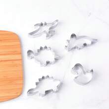 10pcs Dinosaur Shaped Cookie Cutter Set, Baking Mold Fruit & Vegetable Mold Baking Tools - Original Color Of Stainless Steel - View 4