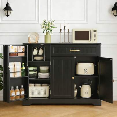 Aparador multifuncional, cajones de cocina, armario, gabinete, marco de puerta de despensa.