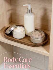 Oval Wooden Tray, Bathroom Storage, Living Room Decor, Kitchen Organization, Kitchen Decor, Bathroom, Wooden Tray, It Can Hold Perfumes, Candles, Soaps, Jewelry And More, Ideal Gift For Ramadan, Valentine's Day And New Year - Brown - View 11