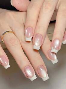 全尺寸法式美甲贴纸，包含粘性点、指甲贴片、导向器和各种法式弧度图案。美甲用品 - 無色 - 查看 6