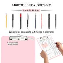 Pink Plastic Clipboard,Nursing Clipboard,Standard Letter A4 Size,Heavy Duty Clip Boards 8.5x11,Cute Clipboards With Pen Holder For Women  Students,Schoolsss Office Home Work - Pink - 查看 3