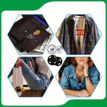 100/50pcs Sewing Garment Metal Black/Silver Snap Buttons, Letter Metal Press Buttons 8mm, Suitable For DIY Sewing, Clothing And Wallets, Black/Silver Available - Multicolor - View 9