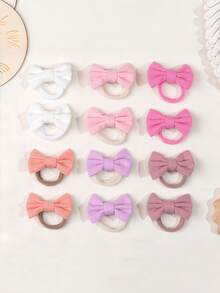 20/40Pcs Assorted Colors Soft Fabric Bow Elastic Hair Ties For Girls ,Soft Fabric No-Slip Breathable Hair Accessories For Easter Egg Hunt Spring Picnic Garden Party Daily Outfit Photo Prop - Multicolor - View 10