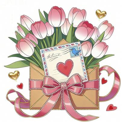 1pc/2pcs/3pcs Tulip Letter Heat Transfer Stickers - Mixed Color Vinyl Heat Press Decals For T-Shirts, Jeans, Masks, Backpacks - DIY Seasonal Decor, Home Decor, Holiday Apparel Customization, Easy To Apply, Durable Home Decoration