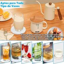 hygPortavasos para Mesa 6Pzs Portavasos con Soporte Porta Vasos Super Absorbentes Posavasos de Marmol Antideslizantes Coasters para Bebidas Aptos para Varios Tipos de Vasos de Agua y Vino Blancojuh - Blanco - Ver 7