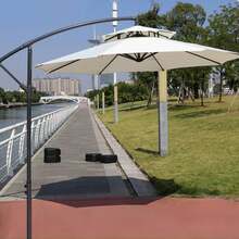 Reemplazo de tela para sombrilla de 2,7 m, 8 varillas, voladiza, doble capa, para patio exterior, jardín, etc. - Blanco - Ver 3