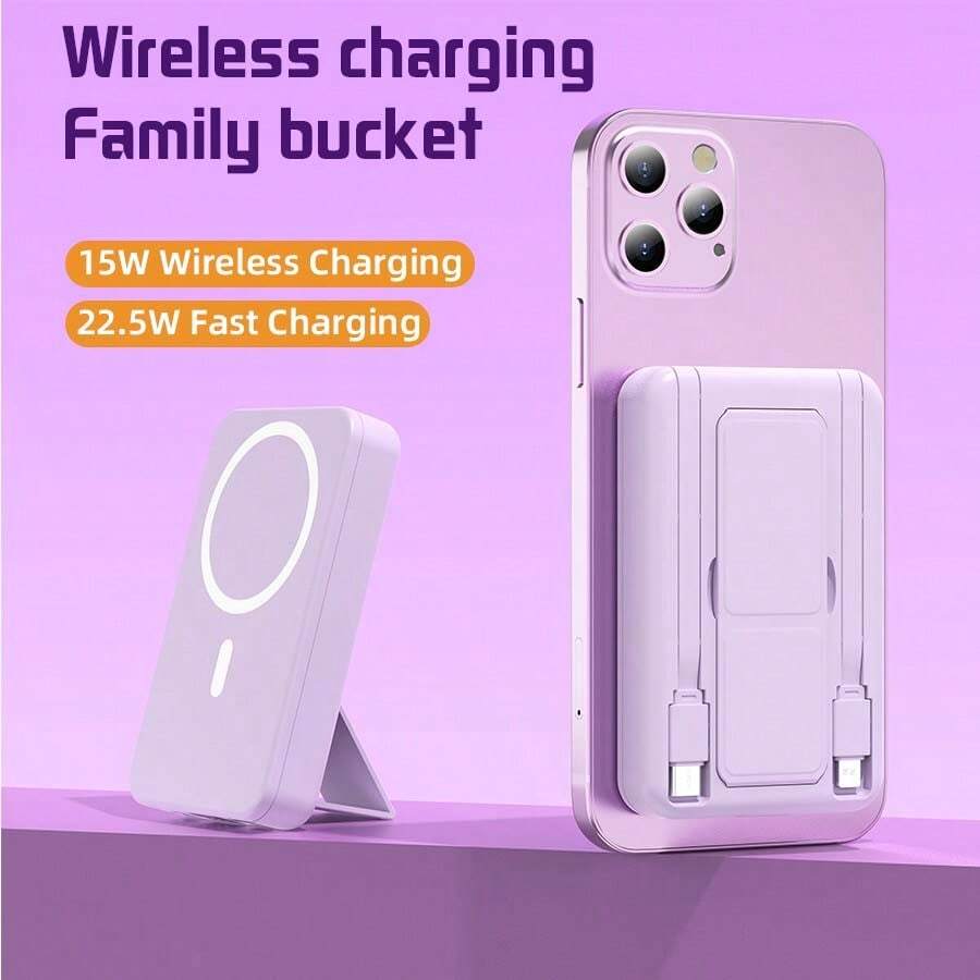 XBJ 磁吸式快充移动电源，10000mAh，22.5W 磁吸快充接口，兼容安卓和苹果设备，便携式充电器，适用于 13/14/15/16/17。小巧便携，是情人节礼物、圣诞节礼物、万圣节礼物、返校礼物的理想之选。 - 1w(011行動電源0-(含電源線) - 查看 1