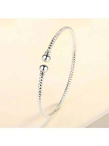 Opening Adjustable Embroidered Wire Tube Bracelet Ring Sterling Silver Silver Embroidered Bracelet Roman Bracelet - Open Bracelet - View 5