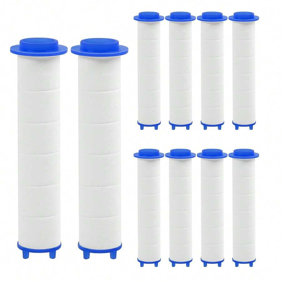 10 Pcs Shower Head Filter, 3.94In PP Filter Cartridge Replacement Water Filters For Hard Water, Sediment, Universal For Handheld Showerheads,Detachable