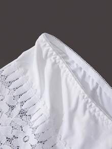 4pcs Plus Size Women Floral Lace High Waist Sexy Panties