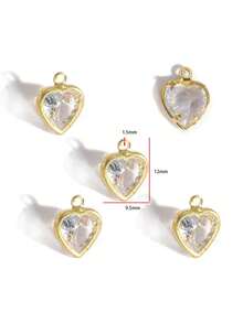 10个镶嵌锆石的几何吊坠饰品，镀金，DIY珠宝制作配件