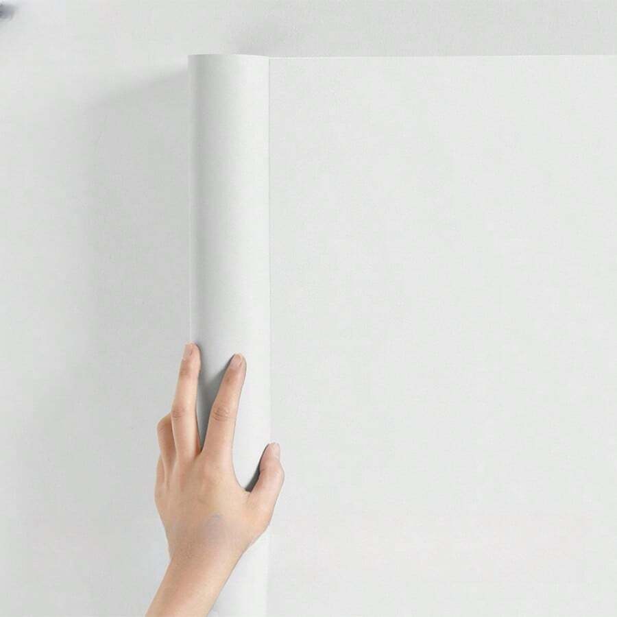 1 Rotolo di carta da parati autoadesiva, facile da applicare e rimuovere, impermeabile, adatta per soggiorno, cucina, camera da letto, dormitorio, rinnovo di mobili, carta da parati estetica autunnale - Bianco - Visualizzare 1