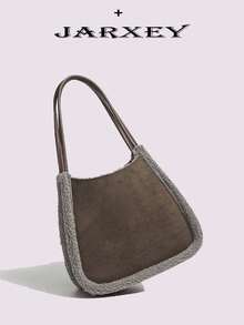 2025 Nuova Borsa a Spalla Morbida e Soffice per Donna, Borsa a Tracolla Semplice e Chic in Pelliccia Sintetica per Uso Quotidiano - Caffè - Visualizzare 1