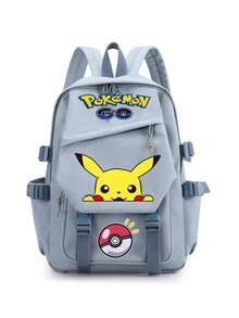Pokémon Cute Anime Fashion Backpack, Large Capacity Outdoor Backpack, Durable Nylon Material, Suitable For School, College, Travel, Back To School Gift, School Supplies - Multicolor - View 4