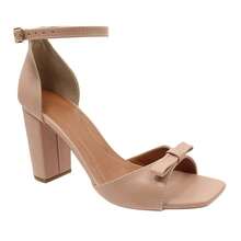 Calçados Feminino Flor de Romã Sandália Laço Napa Rose Bloco - Rose - Visão 2