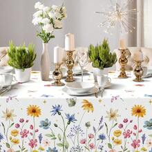 Pedenty 3-Piece 54 X 108 Inch Spring Floral Plastic Tablecloth – Wildflower And Butterfly Design, Disposable Rectangle Table Cover For Garden Parties, Ba By Showers, Picnics, And Spring Decorations - SpringFloral - View 6