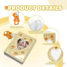 Mini Photo Album For Fujifilm Instax Mini Film, Ideal For  2x3 Photos, K Photocard Binder With Heart Cutout Cover, Hanging Hole For Pendant, 40 Pockets, 6 Styles, Pocket-Size Album (Yellow) - 黃色 - 查看 5