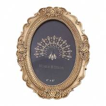 Vintage Picture Frame, White Antique Ornate Picture Frame, Victorian Retro Decorative Photo Frames For Tabletop & Wall, Baroque Home Decor Frames (Dark Gold Rose 4x6) - B-DarkGoldRpse - 查看 2