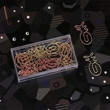 40pcs Pinefor  Apple Shape Paper Clips With Clear Box, Rose Gold And Yellow Gold, Funny Cute Paperclips Bookmarks Planner Clips For Fun Office Supplies Schoolsss Gifts Wedding Decoration - 菠蘿40個 - 查看 8