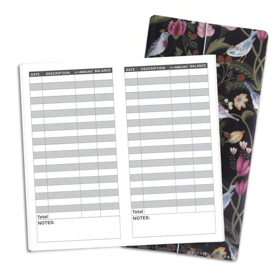 Travelers Notebook Inserts With PVC Sleeve Holder,Account Book Refills, Standard Regular TN Journal Notebook For Journals,Dis,Planners,30 Sheets,8.5\ X 4.7\,Flowers And Birds - FlowersandBirdsPVC&Account - 查看 1