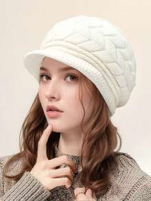 1 Set Unisex Knit Hat And Gloves, Fashion Casual Warm Beanie Cap And Mittens, Suitable For Autumn/Winter Daily Use, Outdoor Travel, Hiking, Skiing, Cycling - Multicolor - View 3