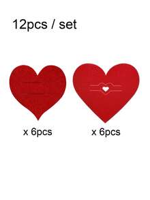 24/12/6pcs Red Heart Shaped Knife & Fork Set, Red Heart Shaped Cutlery Mat, Romantic Candlelight Dinner Tableware Decor, Anniversary Dinner Table Decor, Wedding Atmosphere Tableware Decor, Wedding Supplies, Suitable For Valentine's Day, Anniversary, Wedding, Home, Holiday Party, Tableware Decor - Multicolor - View 15