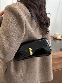 Women's Fashion Versatile Minimalist Shoulder Bag, Suitable For Daily Use - Black - View 3