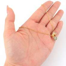 1pc New Classic Eye Initial Pendant Golden Stainless Steel Chain Necklaces For Women - Yellow Gold - View 3