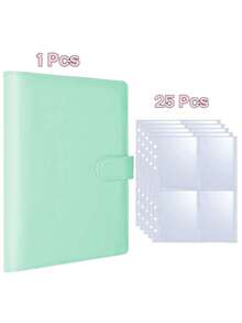 1 Set High-Quality Multifunctional A5 Photo Card Album, Fashionable Minimalist Album Design, Compact & Durable Organizer, PU Leather Loose-Leaf Cover, For Daily Planning, Note-Taking, Office Supplies, Card Collection - Multicolor - View 11