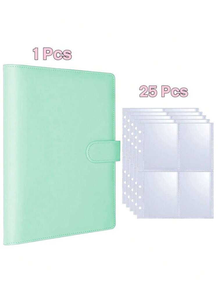 1 Set Premium Multi-Function A5 Photo Card Storage Album, Minimalist Album Design, Compact Durable Organizer, PU Loose-Leaf Notebook Cover, Suitable For Daily Planning And Notes, Office Supplies, Ticket And Card Collection Album - Multicolor - View 11