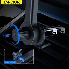 TAFDIUR 升級版可調節汽車出風口支架，重力導航手機架，防震穩定，不擋出風口，相容 Android 與 Apple 手機，黑色 - 新款出風口支架 - 查看 9