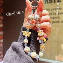 新款卡通串珠手机链，暴力熊手绘串珠吊坠，包包/汽车钥匙扣配件，完美礼物，生日礼物，理想礼物，惊喜礼物，节日礼物，季节礼物 - 彩色 - 查看 11