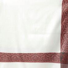 Woven Border Woollen Lohi Meditation Shawl Wrap - Blanco - Ver 5