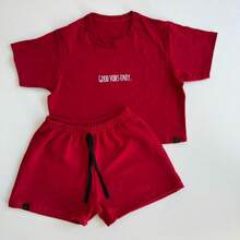 Conjunto Feminino basico short feminino cropped basico feminino conjunto academia para seu dia a di conjunto alfaiataria - Vermelho - Visão 2