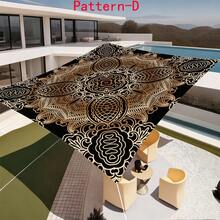 1pc 2D Digital Print Sun Shade Cloth, 5 Different Bohemian Pattern Styles, Features Include Printed Pattern, Windproof, Detachable, Lightweight, Semi-Shading, Dustproof, Durable