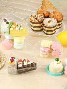 20个透明三角形塑料盒，适用于糕点、蛋糕、三明治、烘焙食品包装 - 透明 - 查看 3