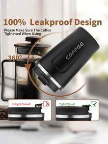 1pc 510ml Portable Latte Coffee Cup, Travel Water Bottle, Stainless Steel Iced Tea Cup, Vacuum Insulated Tumbler, Flat Bottom Cup, Double Wall Stainless Steel , Vacuum Flask, Car Cup, Suitable For Travel, Portable Elegant Latte Cup For Men And Women, High-End Portable Cup - Also Suitable For Milk, Coffee, Tea, Juice, Ideal For Work, Study, Graduation Season, Best Gift, Back To School Season - Multicolor - View 8