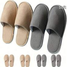 1/6 Pairs SPA Slippers, Disposable Guest Slippers, Soft Reusable Hotel Wool Slippers, Washable Home Slippers, Suitable For Wedding, Party, Bedroom, Travel - Non-Electric, Breathable Material - Fleece - View 11