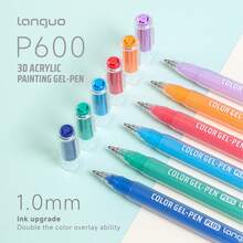 languo 54-Colour Gradient Gel Pen Set, 1.0mm Nib, 3D Acrylic Painting Effect, Suitable For Note-Taking, Student Studies, Colouring And Painting, Craft And Art Projects, Stationery Supplies.